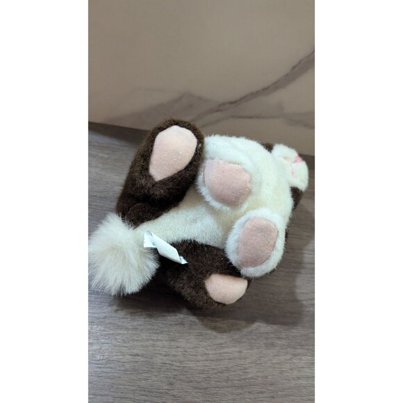 vintage Small Lemonwood Asia Brown & White Plush Bunny Rabbit Toy 8"  Realistic - Picture 4 of 10